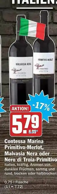 AEZ Contessa Marina Primitivo-merlot, Malvasia Nera Oder Nero Di Troia-primitivo Angebot