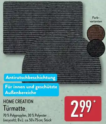 Aldi Nord HOME CREATION Türmatte Angebot