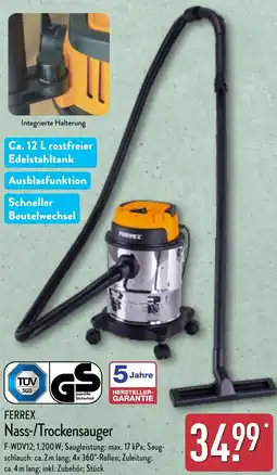 Aldi Nord FERREX Nass-/Trockensauger Angebot