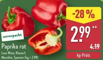 Aldi Nord Paprika rot Angebot