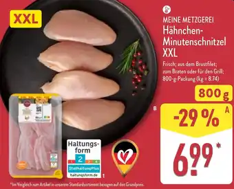 Aldi Nord MEINE METZGEREI Hähnchen Minutenschnitzel XXL Angebot