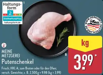 Aldi Nord MEINE METZGEREI Putenschenkel Angebot