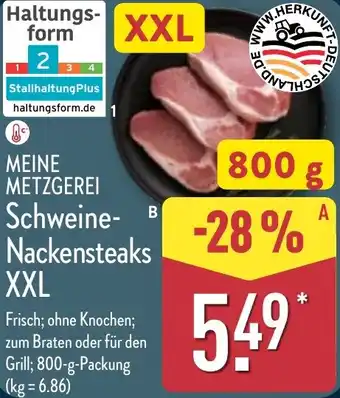 Aldi Nord MEINE METZGEREI Schweine Nackensteaks XXL Angebot