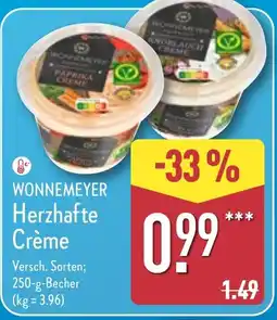 Aldi Nord WONNEMEYER Herzhafte Crème Angebot