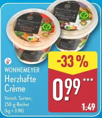 Aldi Nord WONNEMEYER Herzhafte Crème Angebot