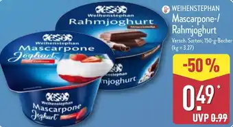 Aldi Nord WEIHENSTEPHAN Mascarpone-/ Rahmjoghurt Angebot