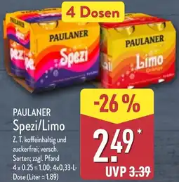 Aldi Nord PAULANER Spezi/Limo Angebot