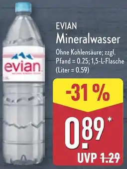 Aldi Nord EVIAN Mineralwasser Angebot