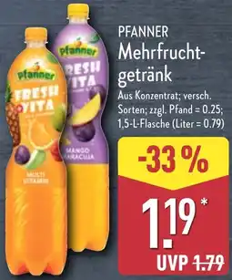 Aldi Nord PFANNER Mehrfruchtgetränk Angebot