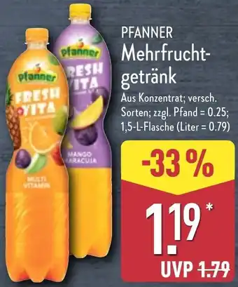 Aldi Nord PFANNER Mehrfruchtgetränk Angebot