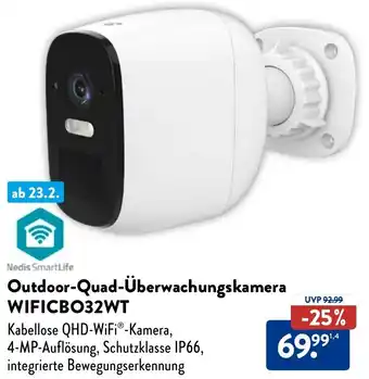 Aldi Nord Nedis SmartLife Outdoor-Quad-Überwachungskamera WIFICBO32WT Angebot