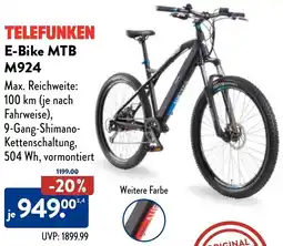 Aldi Nord TELEFUNKEN E-Bike MTB M924 Angebot