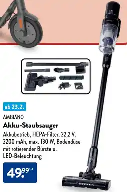 Aldi Nord AMBIANO Akku-Staubsauger Angebot