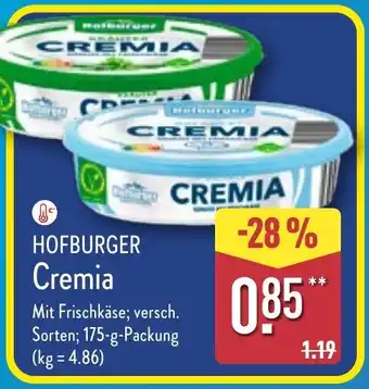 Aldi Nord HOFBURGER Cremia Angebot