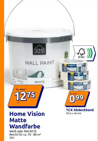 Action Home vision matte wandfarbe oder tcx abdeckband Angebot