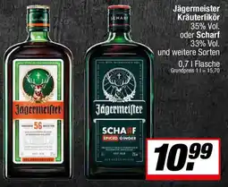 L. STROETMANN GROSSMARKT Jägermeister Kräuterlikör 35% Vol. oder Scharf 33% Vol. Angebot