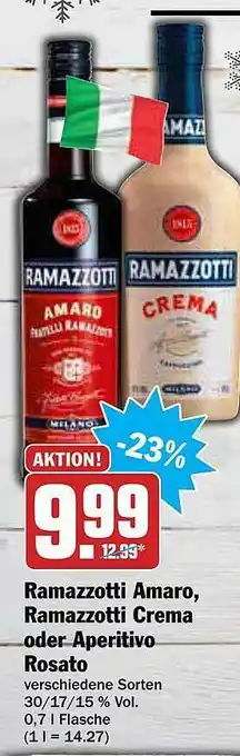 AEZ Ramazzotti Amaro, Crema Oder Aperitivo Rosato Angebot