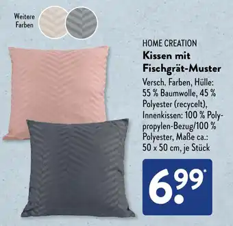 NETTO HOME CREATION Kissen mit Fischgrät-Muster Angebot