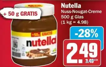 Hit Nutella Nuss-Nougat-Creme Angebot