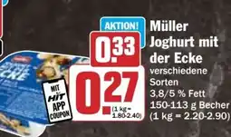 Hit Müller Joghurt mit der Ecke Angebot