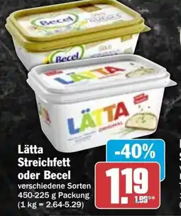 Hit Lätta Streichfett oder Becel Angebot