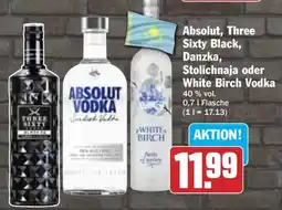 Hit Absolut, Three Sixty Black, Danzka, Stolichnaja oder White Birch Vodka Angebot