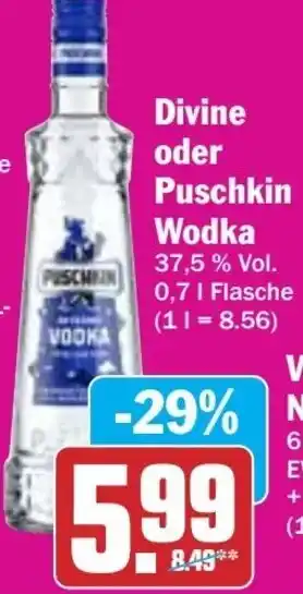 Hit Divine oder Puschkin Wodka Angebot