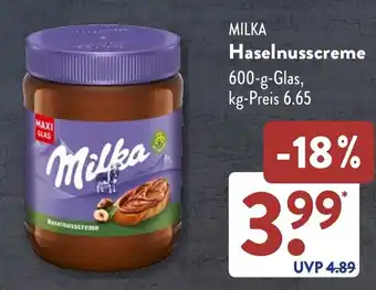 NETTO MILKA Haselnusscreme Angebot