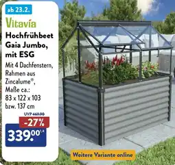 NETTO Vitavía Hochfrühbeet Gaia Jumbo, mit ESG Angebot