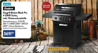 NETTO Enders Gasgrill Boston Black Pro 4 SIKR Turbo, inkl. Wetterschutzhülle Angebot