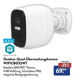 NETTO Nedis SmartLife Outdoor-Quad-Überwachungskamera WIFICBO32WT Angebot