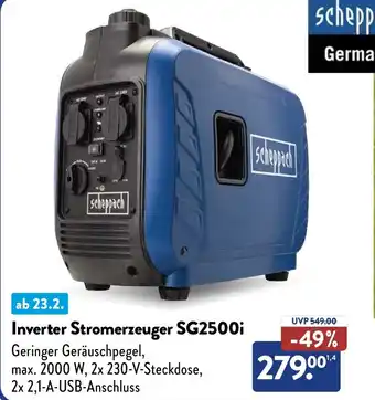 NETTO Scheppach Inverter Stromerzeuger SG2500i Angebot