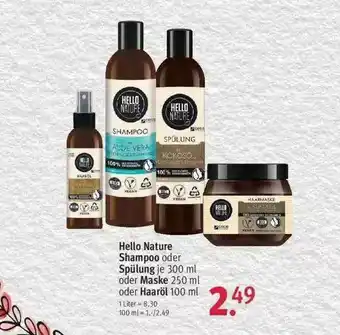 Rossmann Hello Nature Shampoo Oder Spülung Oder Maske Oder Haaröl Angebot