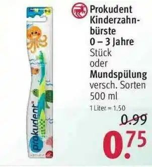 Rossmann Prokudent Kinderzahnbürste 0-3 Jahre Oder Mundspülung Angebot