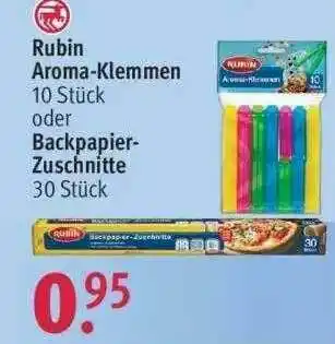 Rossmann Rubin Aroma-klemmen Oder Backpapier-zuschnitte Angebot