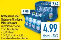 diska Lichtenauer oder Thüringer Waldquell Mineralwasser Angebot