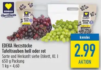 diska EDEKA Herzstücke Tafeltrauben hell oder rot Angebot