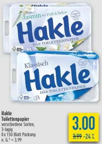 diska Hakle Toilettenpapier Angebot