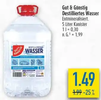 diska Gut & Günstig Destilliertes Wasser Angebot