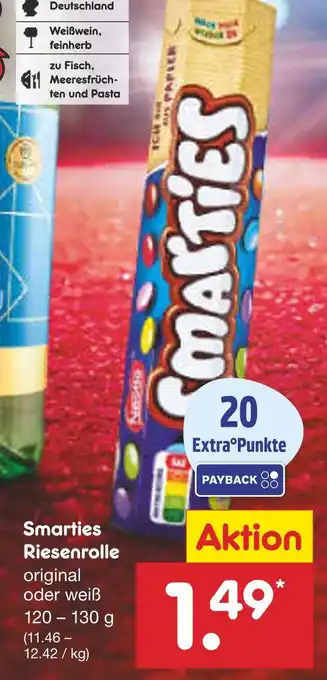 Netto Marken-Discount Smarties riesenrolle original oder weiß Angebot