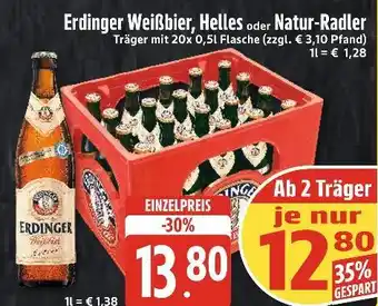 Edeka Xpress Erdinger weißbier, helles oder natur-radler Angebot