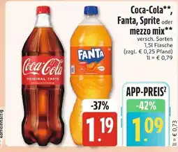 Edeka Xpress Coca-cola, fanta, sprite oder mezzo mix Angebot