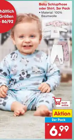 Netto Marken-Discount Baby schlupfhose oder shirt, 2er pack Angebot