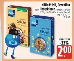 Edeka Xpress Kölln müsli, cerealien oder haferkissen Angebot