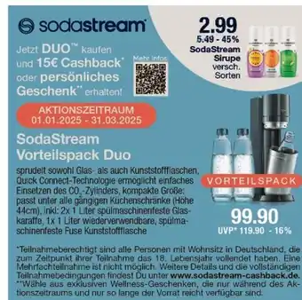 V Markt Sodastream sodastream vorteilspack duo Angebot