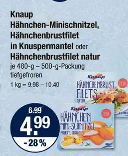 V Markt Knaup hähnchen-minischnitzel oder hähnchenbrustfilet Angebot