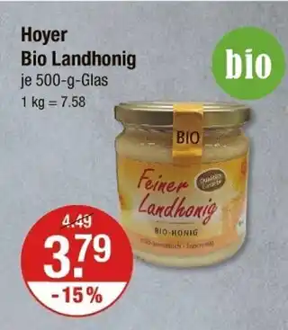 V Markt Hoyer bio landhonig Angebot