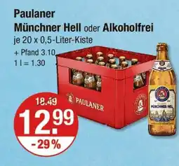 V Markt Paulaner münchner hell oder alkoholfrei Angebot