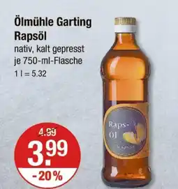 V Markt Ölmühle garting rapsöl Angebot