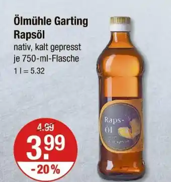 V Markt Ölmühle garting rapsöl Angebot